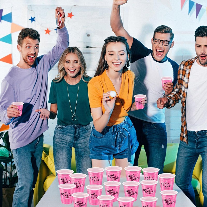 cssopenss 120 pcs Pink Plastic Shot Glasses 2 oz pink shot cups Valentines Day shot glasses disposable for drinking Tastings served Snacks Jello Tastings and Samples - Image 5